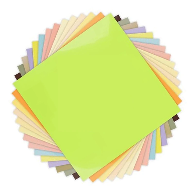 Assorted Heat Transfer Vinyl Set HTV Vinyl Iron-On Set For T-Shirts, Hats, Apparel, 14 Vinyl Sheets