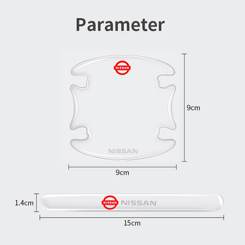 For Nissan Logo Altima Qashaqai Sylphy Juke Leaf Note Titan Xterra Sentra Car Door Bowl Scratches Film Handle Protector Stickers