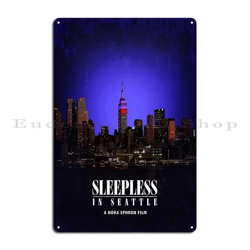 Sleepless In Seattle Metal Sign Garage Cinema Bar Cave Customized Personalized Tin Sign Poster