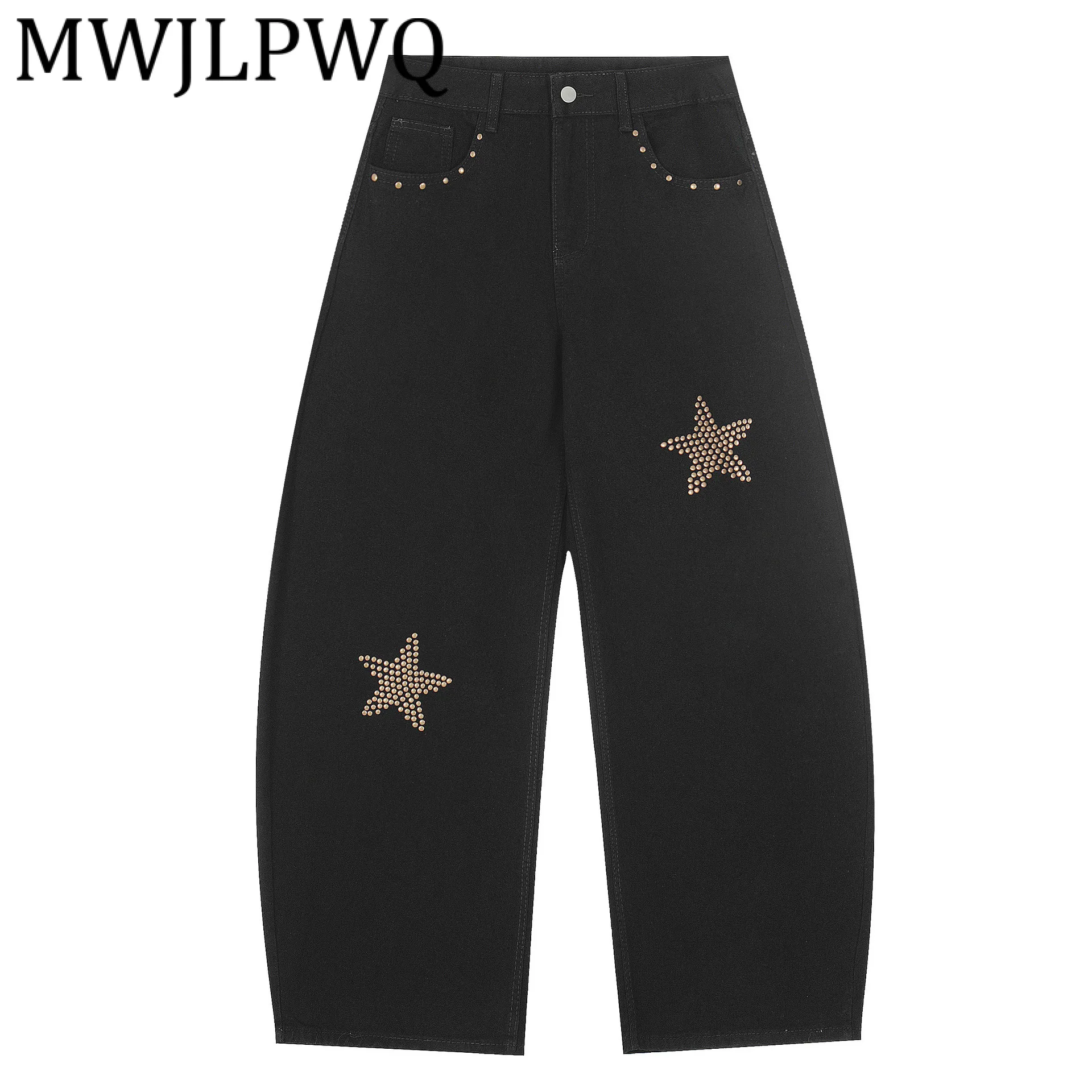 

MWJLPWQ Trendy 2026 New American Retro Rhinestone Design Casual Trousers Men's Street Personality Cleanfit Machete Pants 22000