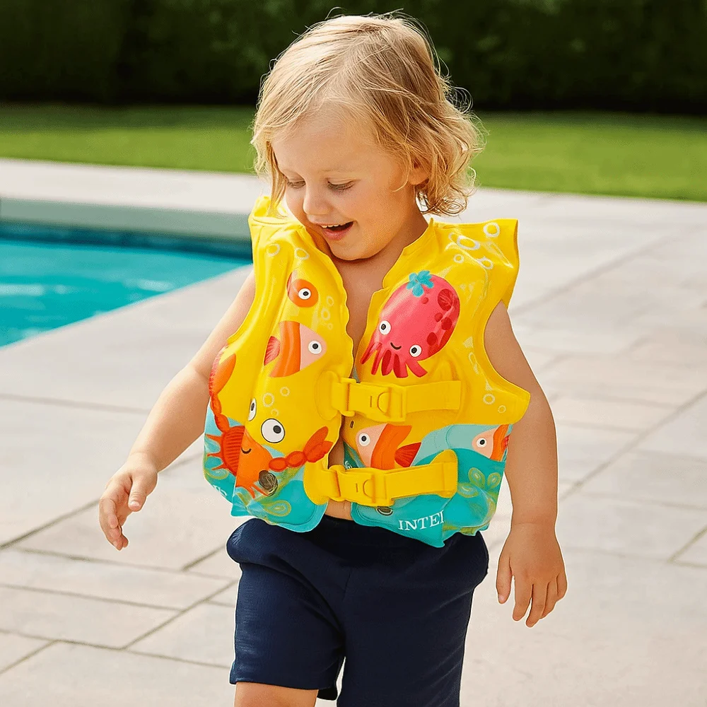 Not Falling Off Child Buoyancy Vest Adjustable Anti Rollover Baby Swimming Jackets Cartoon Stable Swimming Vest Wading Sports