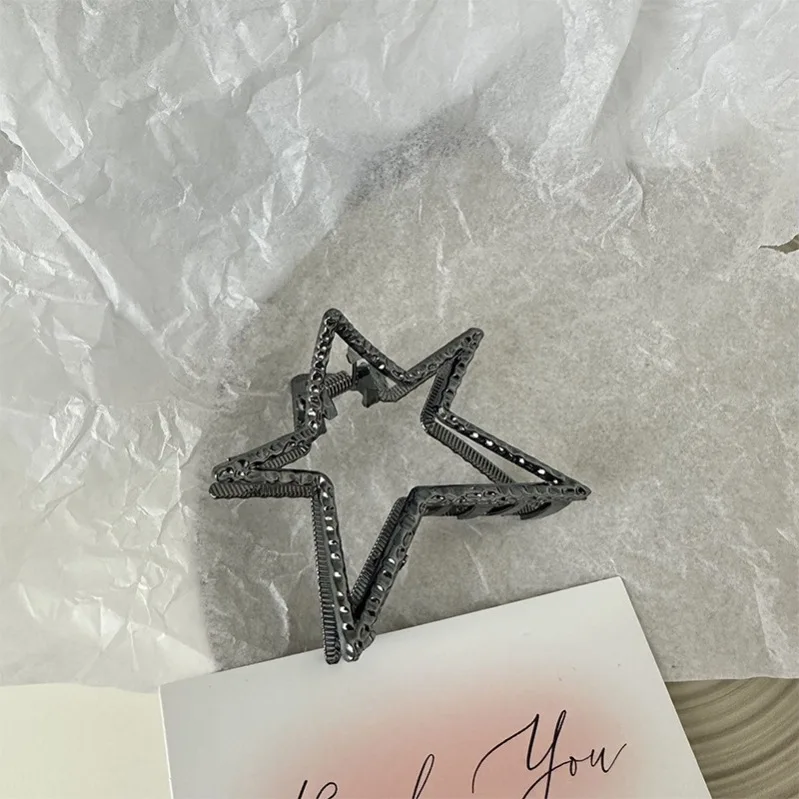 Sweet and cute, five-pointed star hairpin with a high bun.