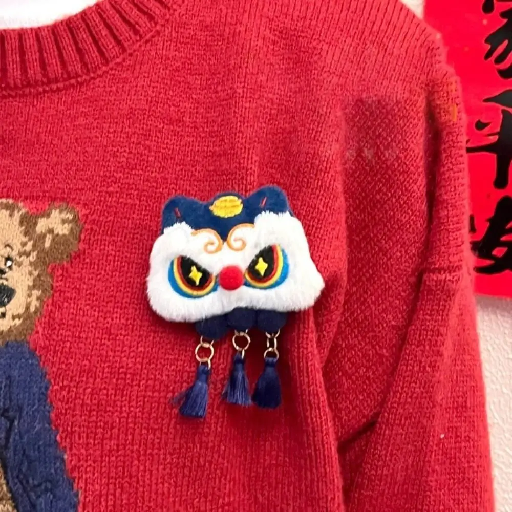 Cartoon PP Cotton Snake Year Keychain Cartoon Lion Dance Keyring Bag Pendant Gift