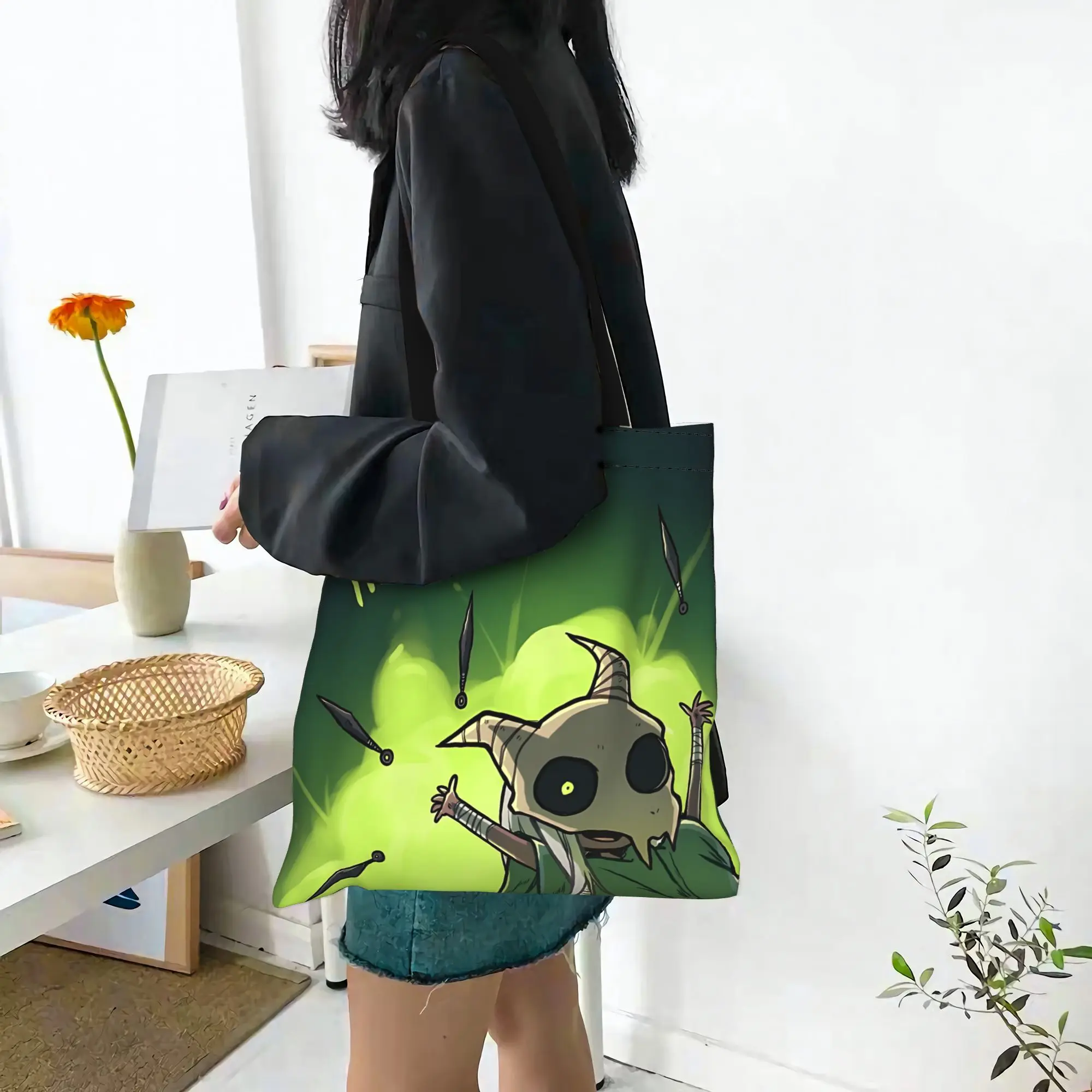 

Модные сумки для первого дня в школе, вместительная холщовая сумка-тоут Slay the Spire 2, складная, с шикарным узором, подарки