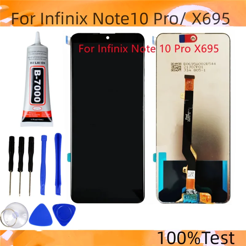 

100% Протестировано высокое качество ”для Infinix Note 10Pro X695 / Note 10 Pro NFC X695C ЖК-дисплей кодирующий преобразователь сенсорного экрана в сборе Repla