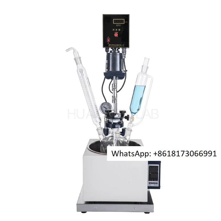 Laboratory Sealed Stirring Distillation Extraction Condensation Vacuum F-1L Single Layer Explosion proof Glass Reactor