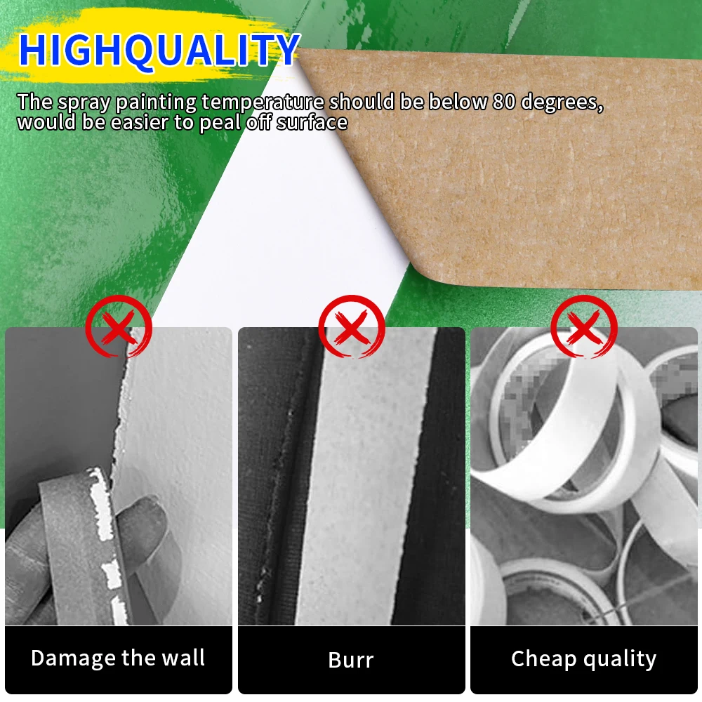 10/20/50m marrom pintores pintor fita adesiva para uso geral parede casa para pintura de parede, diy artista artesanato artes