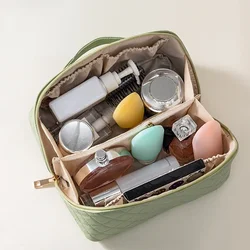 Leather Large Capacity Travel Cosmetic Bag Portable Women Makeup Case Waterproof Multifunctional Toiletry Organizer Storage Bag