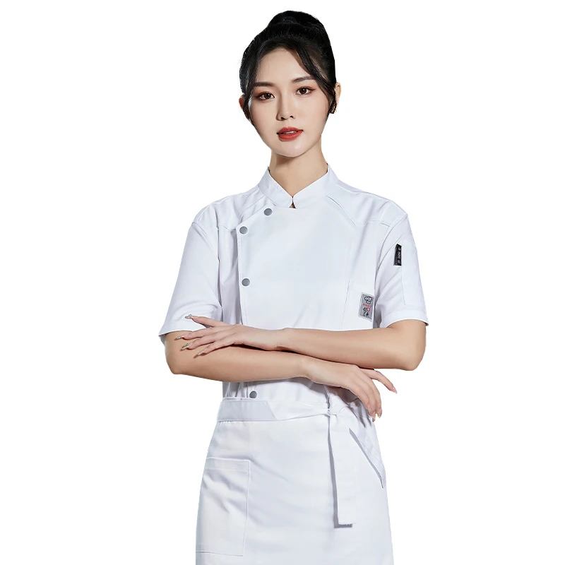 Professional Kitchen Jacket Chef Uniforms  Summer Hotel Cooking Shirt Cafeteria Cook Waiter Costume Bakery Hairdresser Overalls