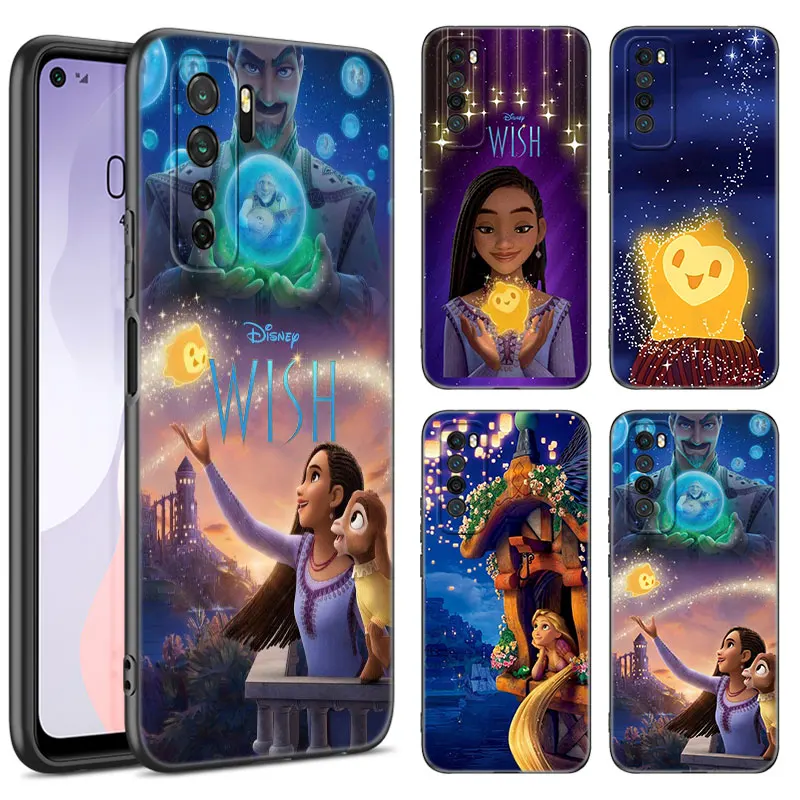 Disney The Wish Black Silicone Phone Case For Huawei Nova 11 12 Ultra 9 10 SE Pro 11E 11i 12i Y70 Plus Y60 Y61 Y71 Y72 Y90 Y91