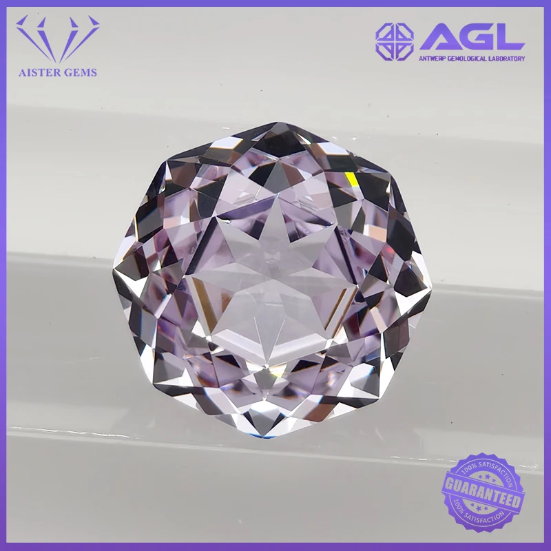 Lab Grown Colorful Gemstones Extremely Shiny Quality Octagonal Shape Lavender Color for Charm DIY Jewelry With Certificate