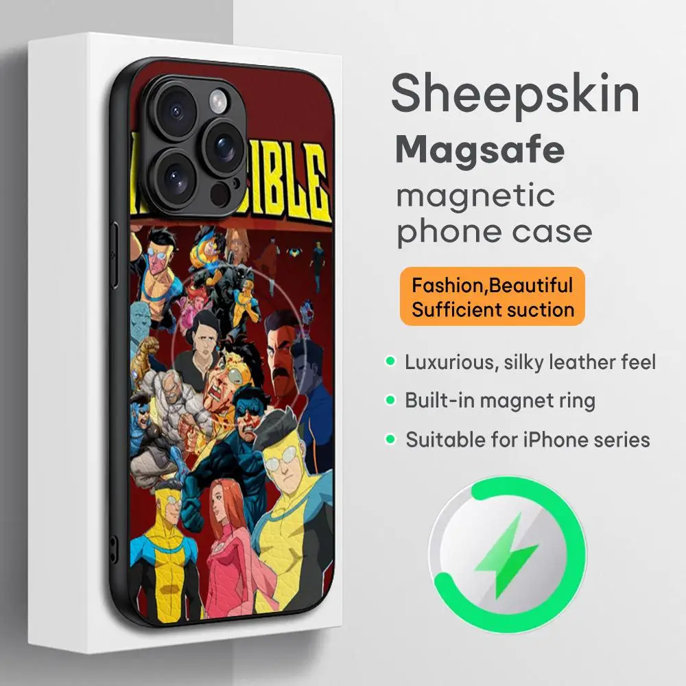 

Популярный чехол для телефона Invincible с аниме для iPhone 17, 16, 15, 14, 13, 12, 11 Plus Pro Max, роскошный роскошный чехол Magsafe из овчины