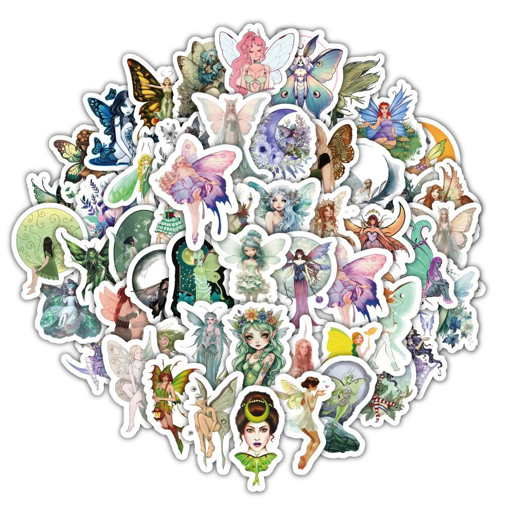 10/30/60/120pcs Cartoon Flower Butterfly Fairy Elf Stickers Cute Anime Princess Sticker Laptop Phone Notebook Girl Kid Decal Toy