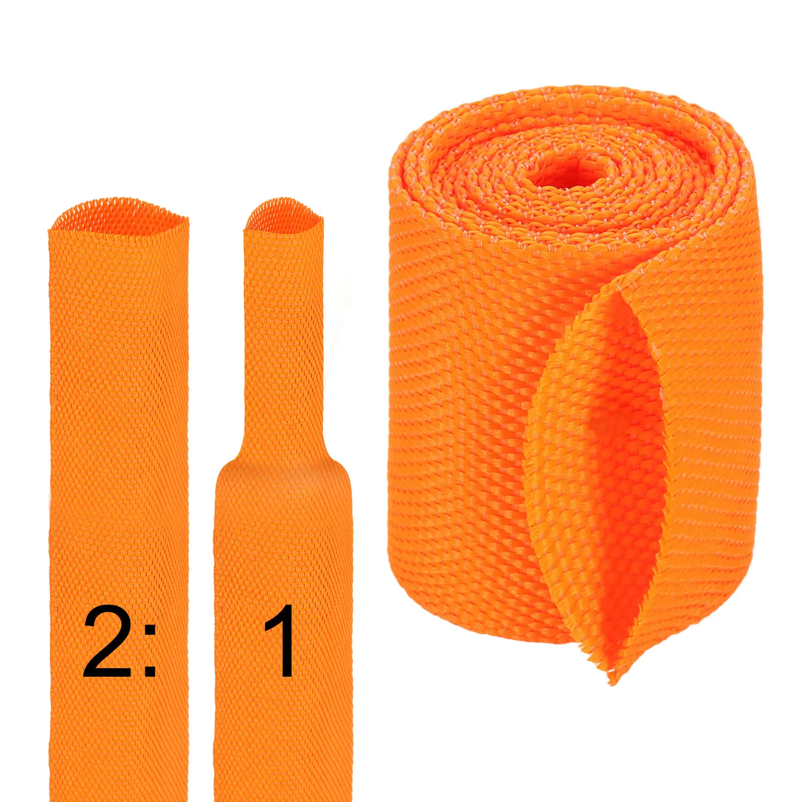 1Meter 2:1 Ratio Heat Shrink Braided Sleeve Automotive Wire Loom Braided Cable Sleeves Fabric Woven Shrinkable Tubing Protection