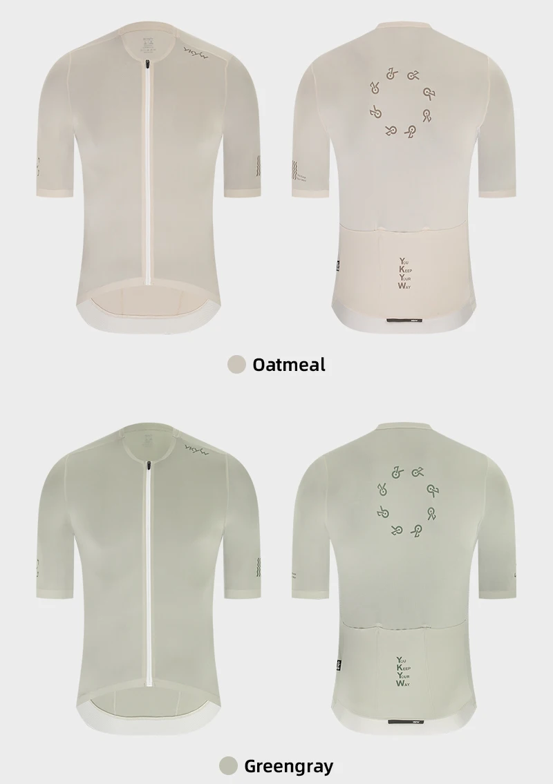 YKYWBIKE 2026 Sommer Herren Radtrikot Kragenlos Kurzarm Cool-Touch Rutschfest Schnelltrocknend Atmungsaktiv Rennrad MTB Oberteil – Detail 16