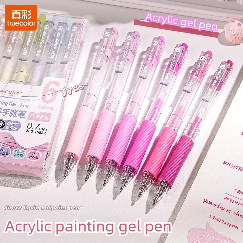 108/6 Colors Press Acrylic Gel Pen Large Capacity 0.7mm Writing Pen Painting Drawing Stationery Office School Supplies PK languo