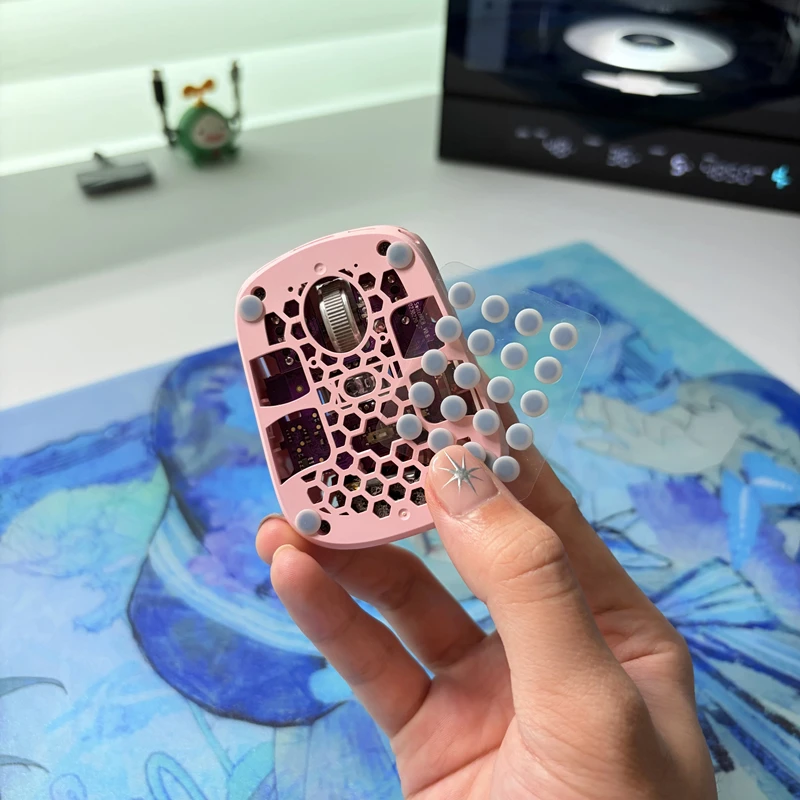 CORALIA Coral Dots PTFE Mouse Skates Innovative OAF Structure Anti-Collapse Dog Stone Universal DIY Gaming Mouse Feet Glides