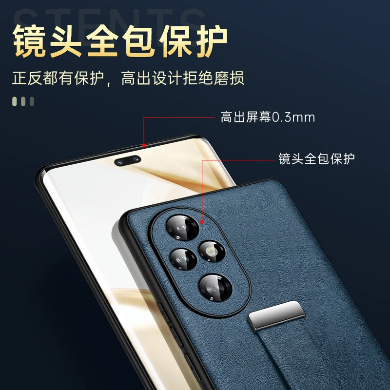 For Huawei Honor 200 Pro Case Luxury Leather Wristband Stand Cover For Honor 200 Pro 200Pro Shockproof Bumper Honor200Pro Funda