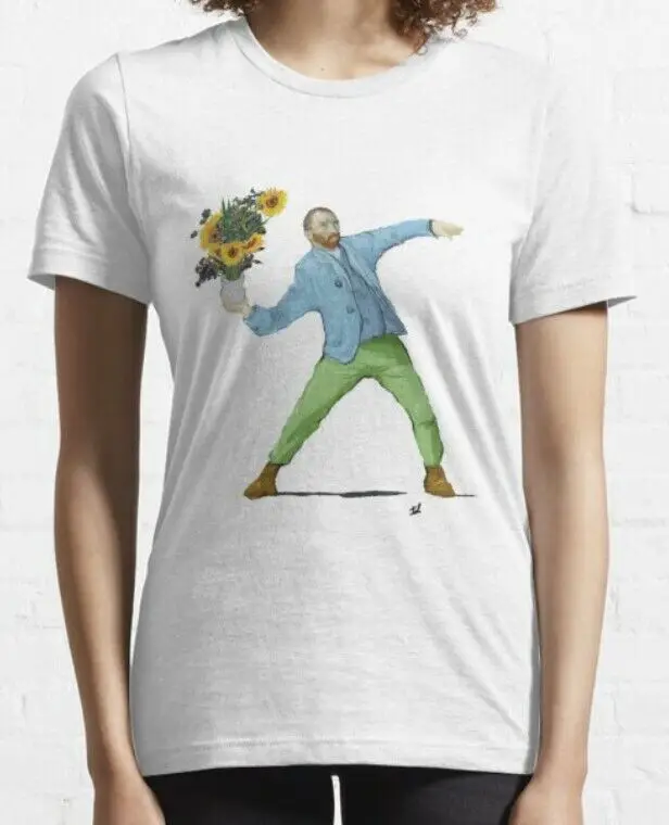 Van Gogh Flowers Throwing T shirt / Van Gogh Funny T shirt / Premium