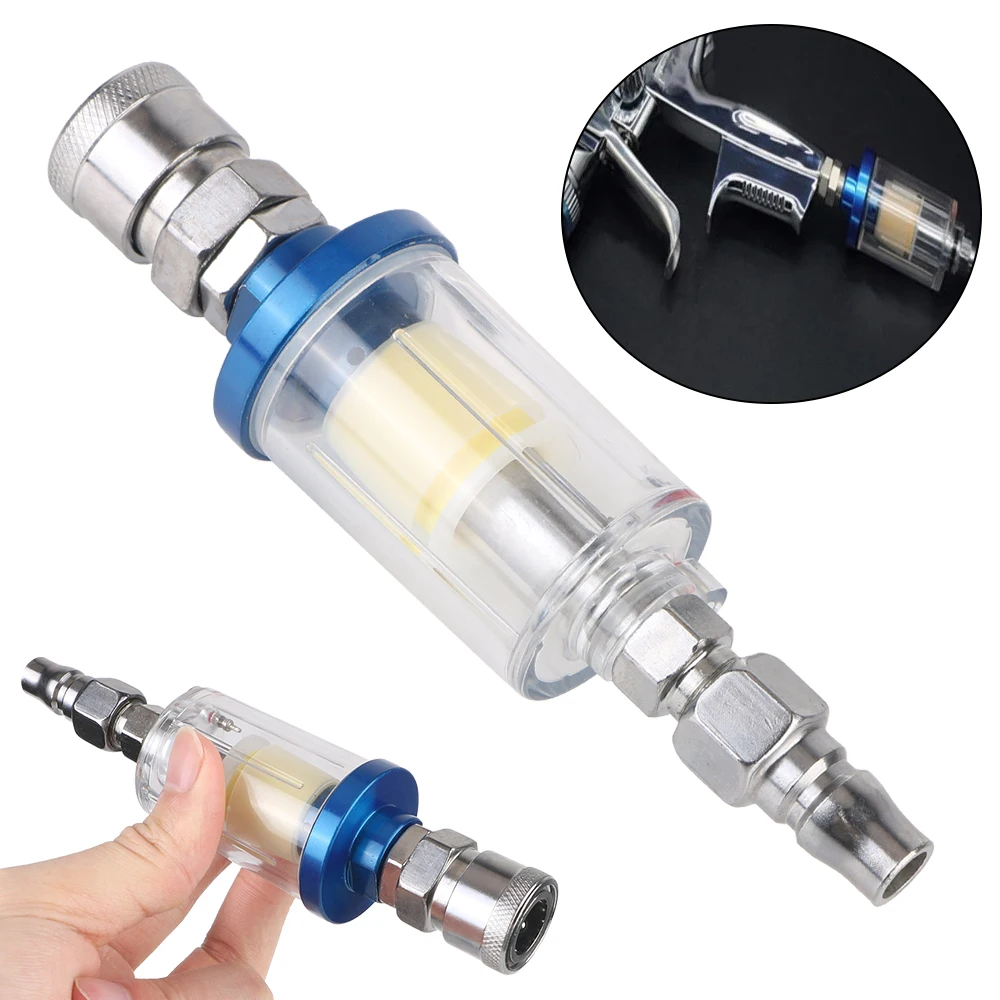 1/4 Inch Thread Sprayer Air Compressor Tool Air Oil Water Separator Filter Kit Water Trap Clear Painting Moisture Separator