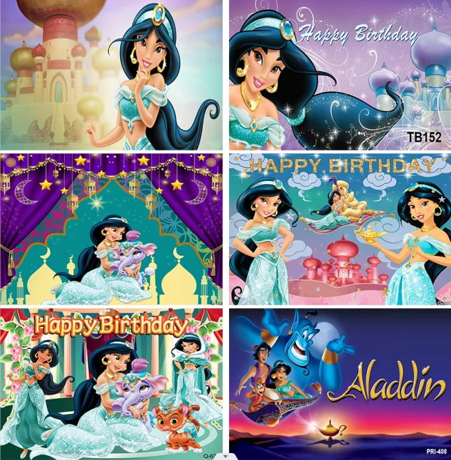 Aladdin Jasmine Disney Princess Muslim Building Wedding Castle Backdrop Girls Birthday Party Baby Shower Banner Photography