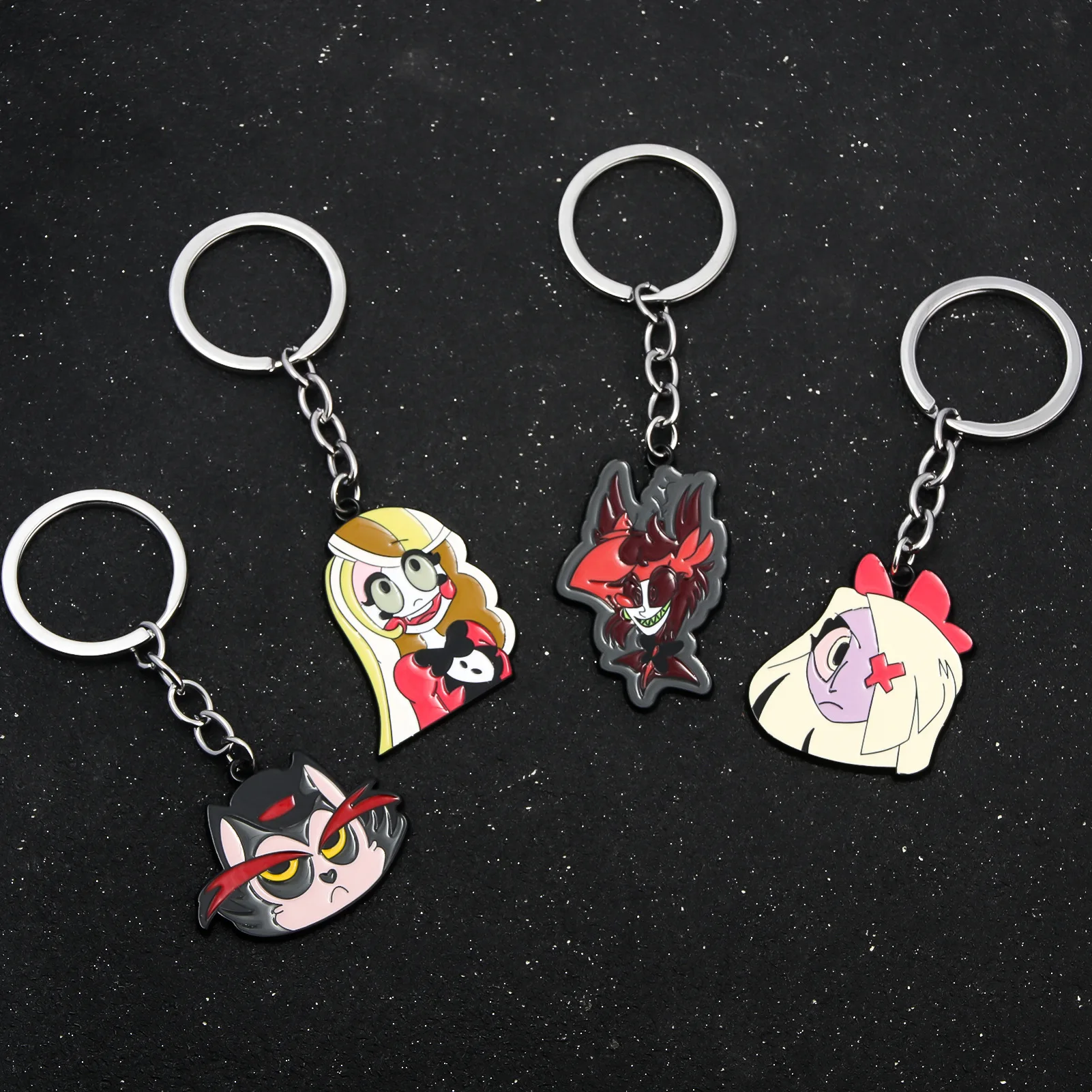 Anime Hazbin&Hotel Alastor Enamel Villain Hotel Helluva Bosss Cartoon Metal Keychain Badge Jewellery Backpack Accessory Gifts