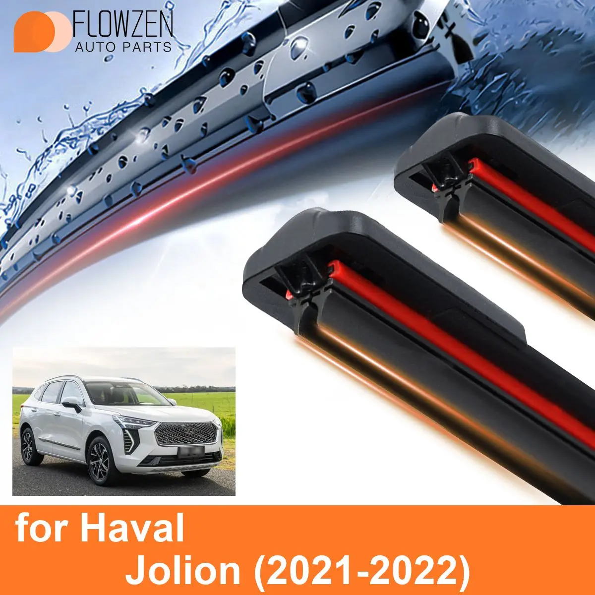 

Car Windshield Wiper Blades for Haval Jolion Double Rubber Frameless Bracketless Car Wipers Universal Soft Accessories 2021 2022