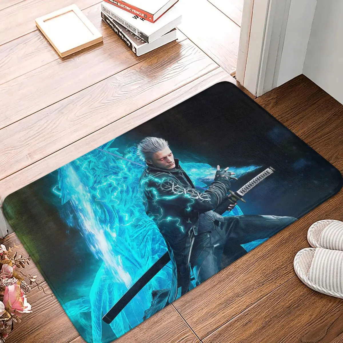 Vergil From The Devil May Cry Series Doormat Rug Carpet Mat Footpad Polyester Front Room Corridor Kitchen Bedroom Balcony Toilet