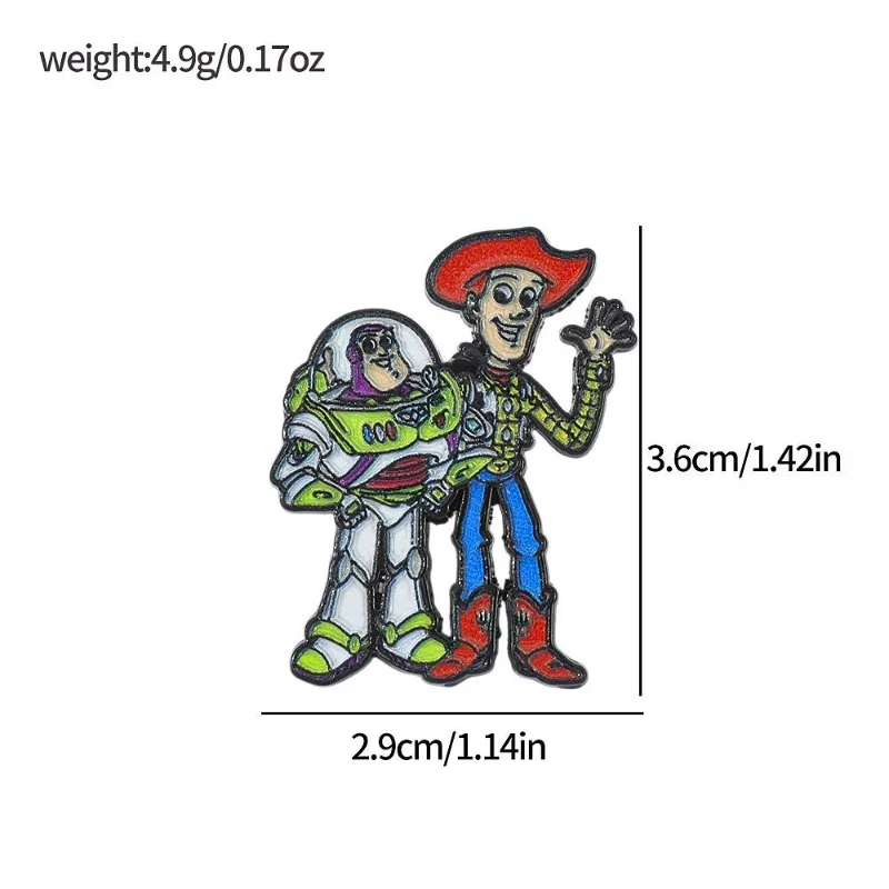Cute Toy Story Woody Cartoon Metal Brooch, Anime Alloy Badge for Bag Decoration and Clothes, Really Very Great Birthday Gift!
