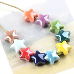 10 pz 14 MM Stelle Colorate Perline Perline di Ceramica Per Fare Gioielli Porcellana Perline Del Distanziatore Collana Del Braccialetto Pendenti e Ciondoli Accessori FAI DA TE