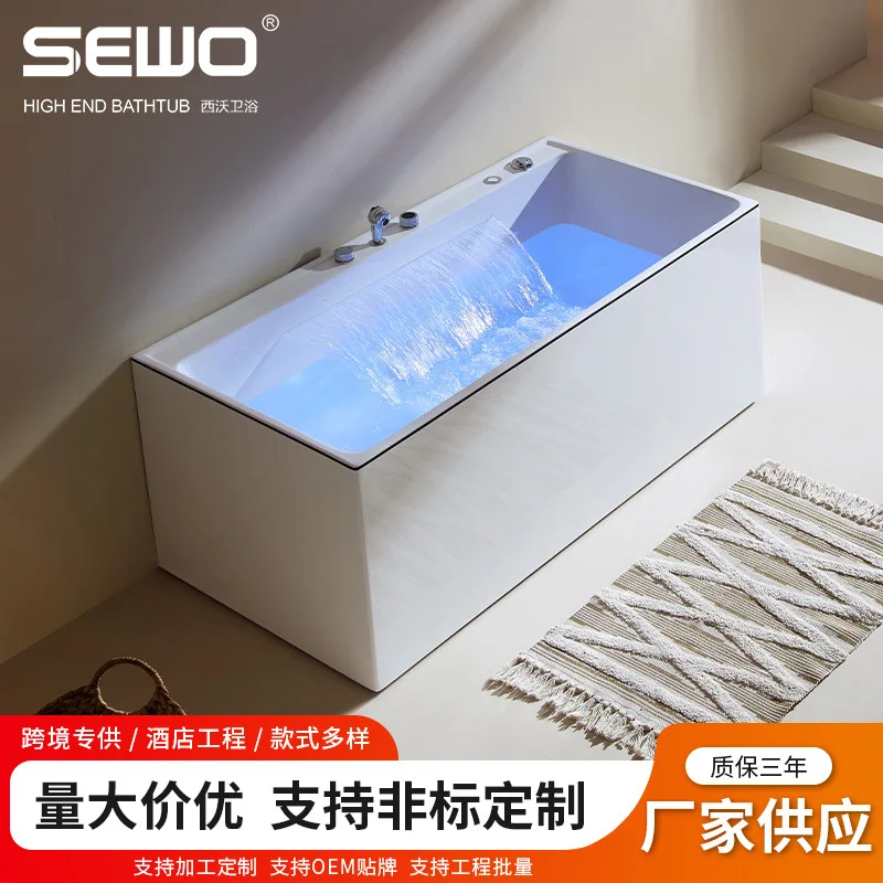 Jacuzzi Acrílico integrado Pequeño apartamento Estilo japonés Estancia en casa Baño independiente Gran bañera de cascada