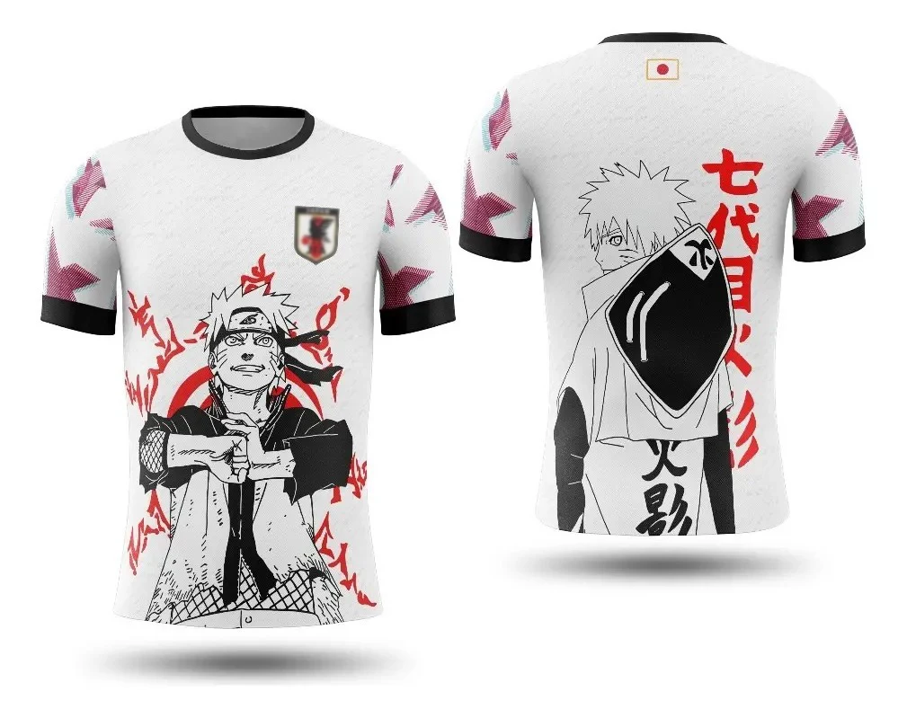 Naruto 7th Hokage Japanese-style Jersey Anime AOP Adult Kids Athleisure T-Shirt Family Summer Breathable Quick-drying Streetwear