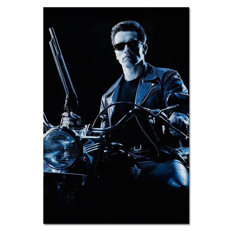 Terminator 2 Movie T-800 Schwarzenegger,Art Print Canvas Poster ,Home Wall Decor