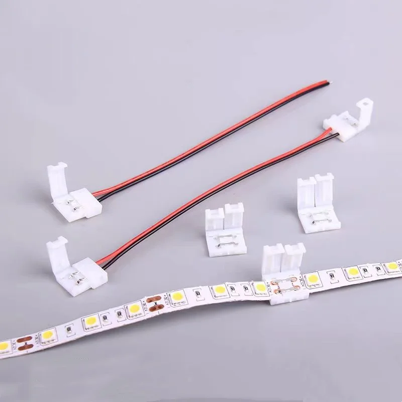 5pcs LED Strip Connector L T X Shape 2PIN 3PIN 4PIN 5PIN 8/10/12mm Free Soldering for 5050 RGB RGBW WS2812 LED Strip