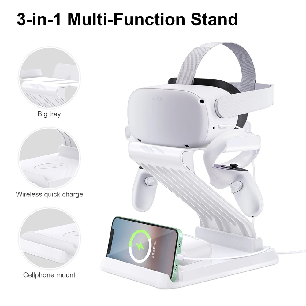 Meta Oculus Quest 2ขาตั้ง VR มัลติฟังก์ชั่นไร้สายโทรศัพท์ Dock Station Charger สำหรับ HTC/Pico Neo 3ฐาน VR อุปกรณ์เสริม