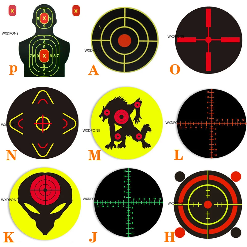Auto-adesivos Splatter Target Stickers, 14 Tipos, Impact Splash, Reativo, Tiro, 7,50 cm, 100 PCs, 200PCs