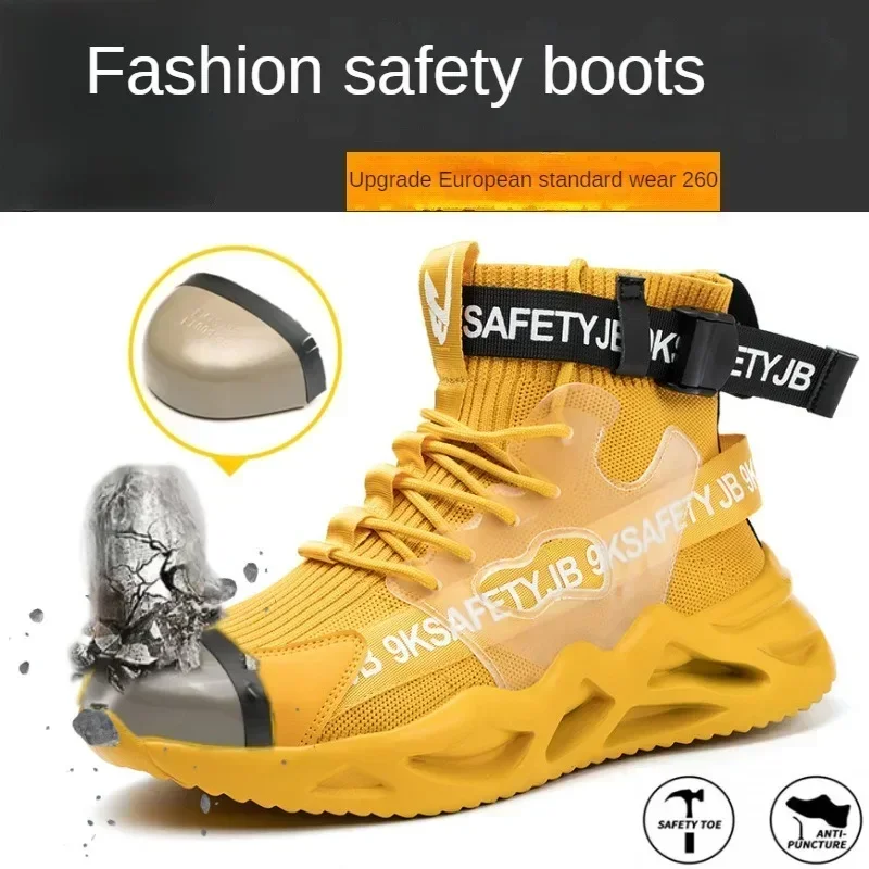 

Labor Protection Shoes Breathable and Safe Work Shoes Steel Toe Cap Anti Impact and Anti Puncture One Piece for Distribution