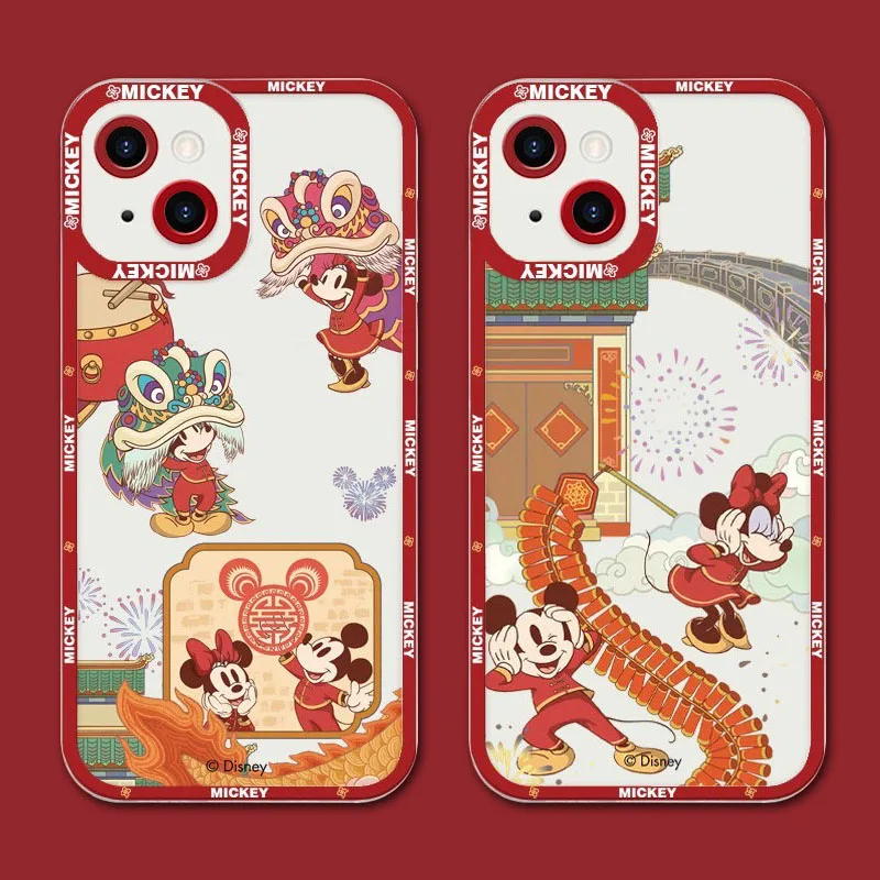 Mickey Minnie Chinese New Year Soft Silicone Case for Realme GT Neo 2 3 5 7 7i 8 8i 9 Pro Plus C11 C15 C2 C20 C21 C21Y C31 C35