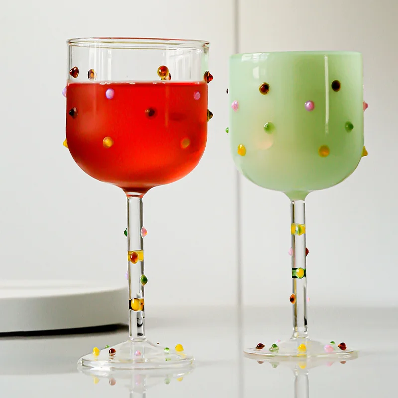 Korea Ins Creative Colorful Jelly Beans High-Value Wine Glass Goblet Wine Glasses Lead-Free Champagne Cups Home Wedding Gifts