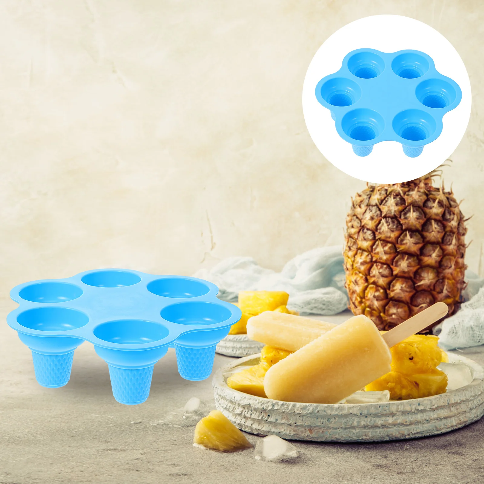 

6-Hole Silicone Popsicle Diy Making Tool Summer Cream Mold Household Ice Molds Ice Cream Making Mold Compact Lightweight