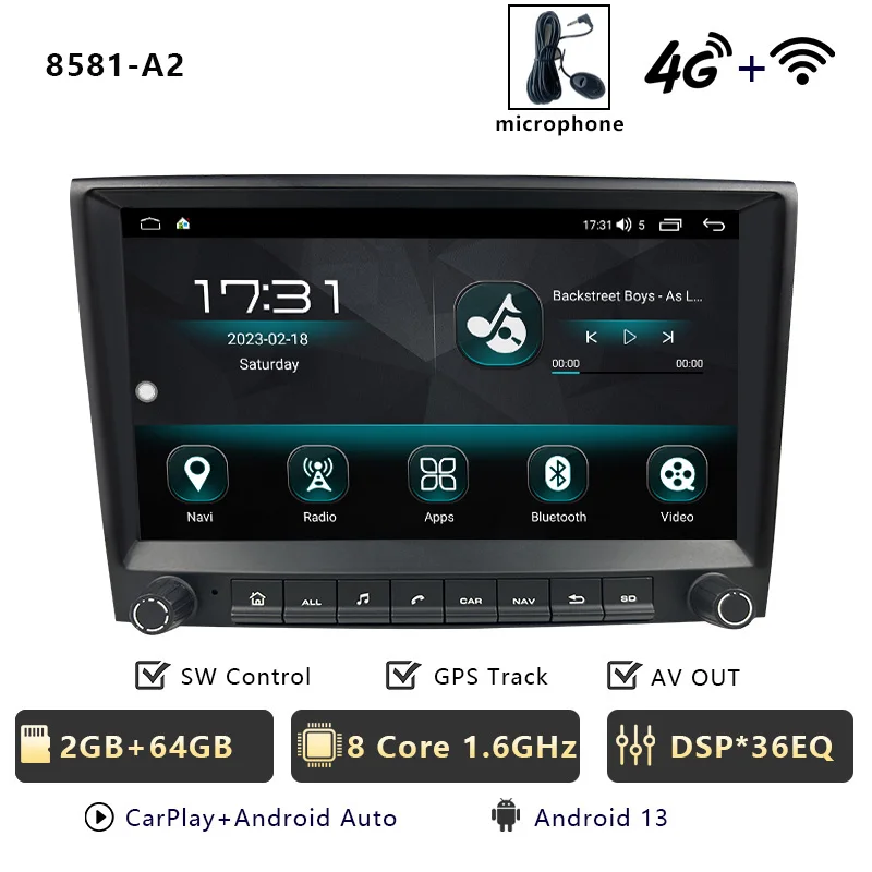 CHSTEK Android 14 autoradio multimediaspeler voor Porsche Boxster 987 Cayman 911 997 Carplay autoradio WIFI 4G GPS BT head unit - afbeelding 1