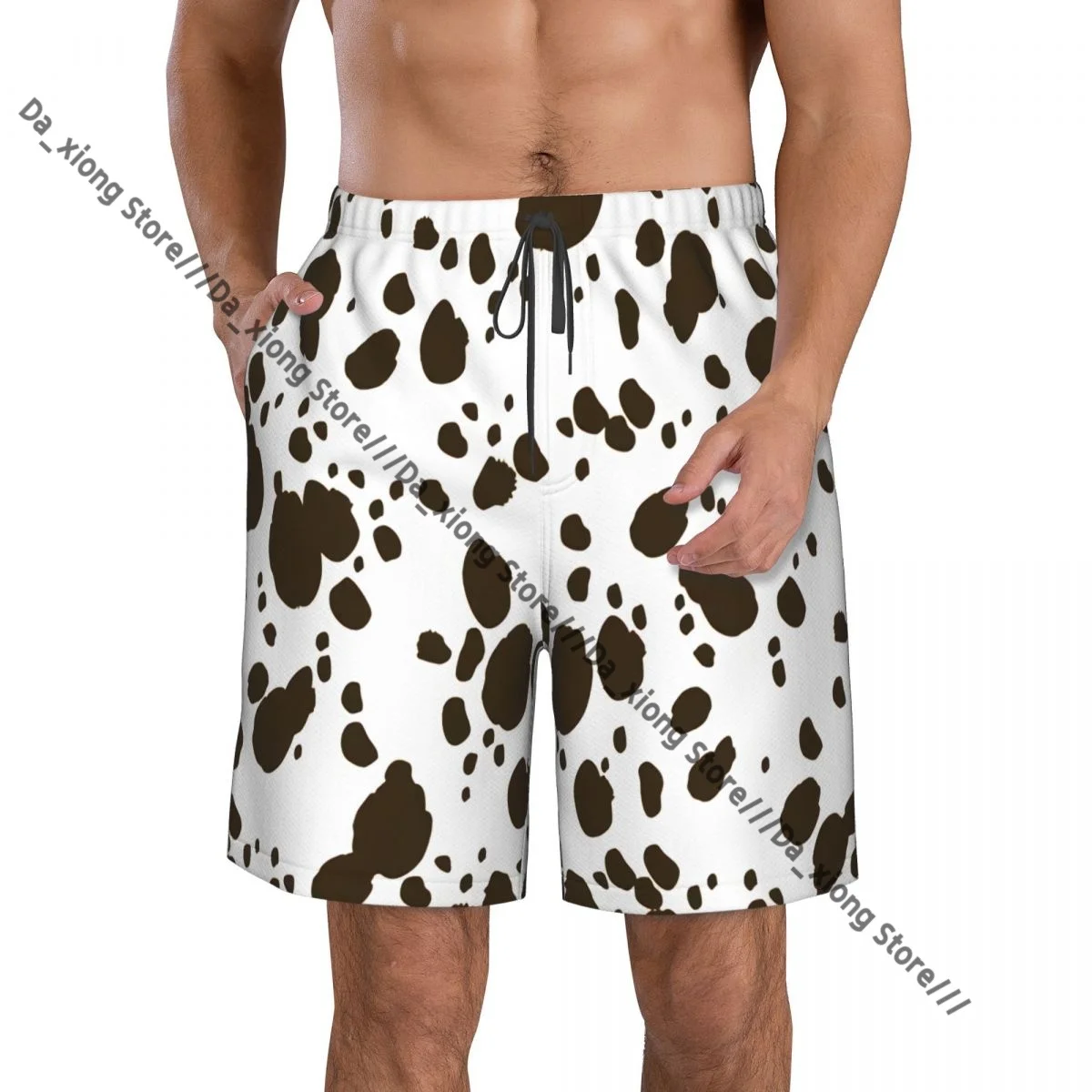 

Man Swimwear Dalmatians Print Swim Shorts Trunks Beach Board Shorts Swimming Swimsuits