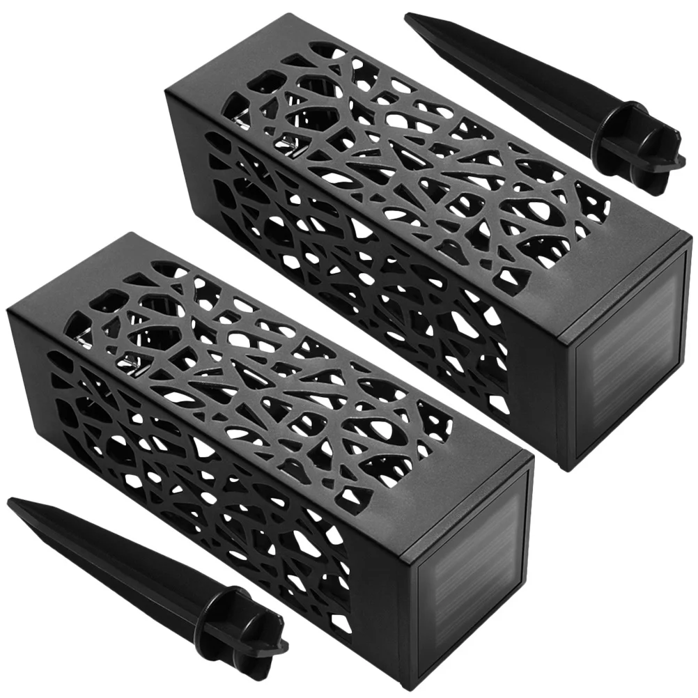 

2Pcs Solar Lawn Stick Lights Hollow Creative Design Durable Garden Yard Driveway Outdoor Landscape Light Warm
