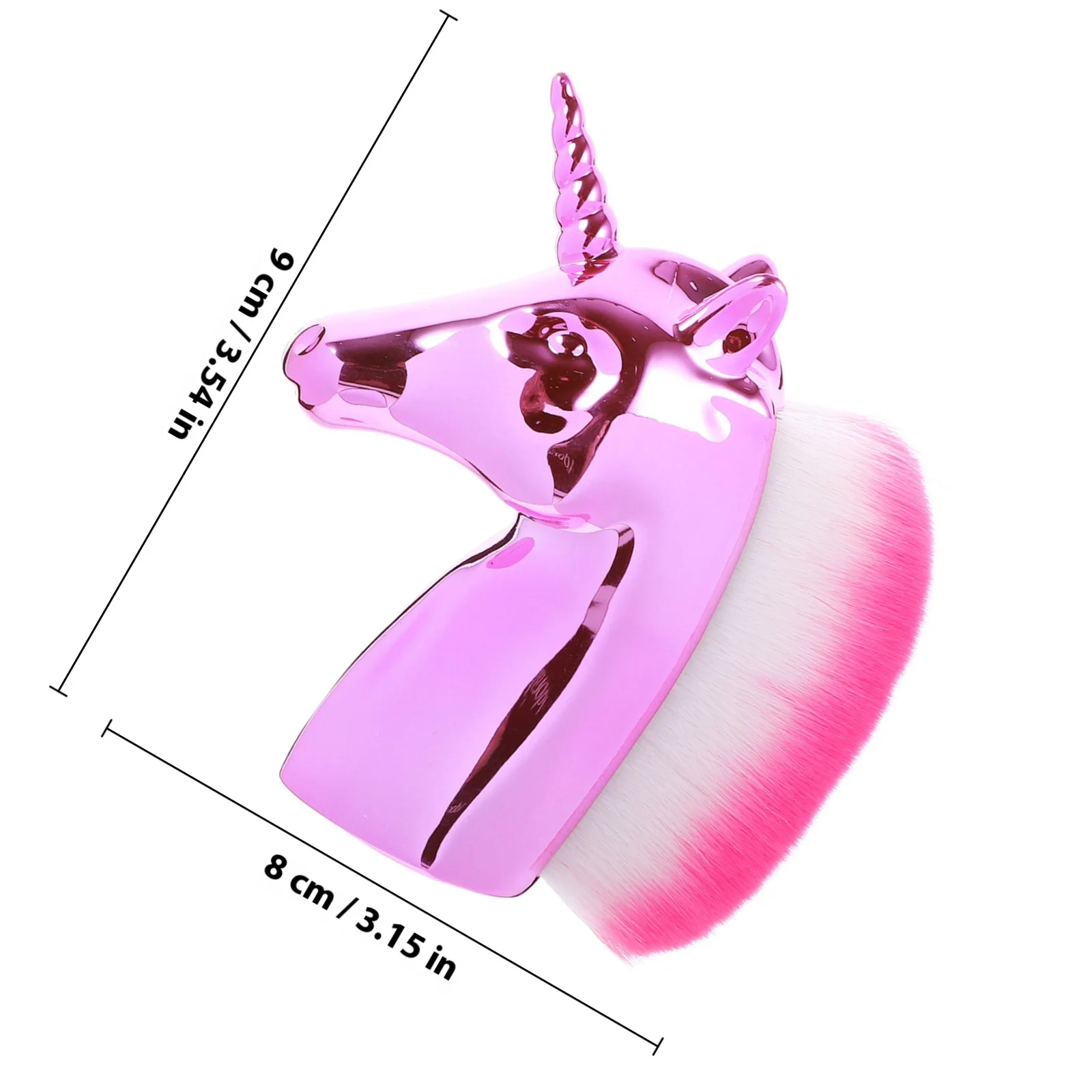 1 pennello per trucco premium a forma di unicorno in oro rosa per donne e ragazze, fard in polvere, fondotinta, strumento professionale per uso quotidiano