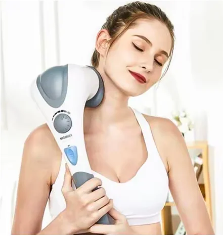 Home handheld massagestepless speed regulation for home use, replaceable massage head,Dual head handheld body massager