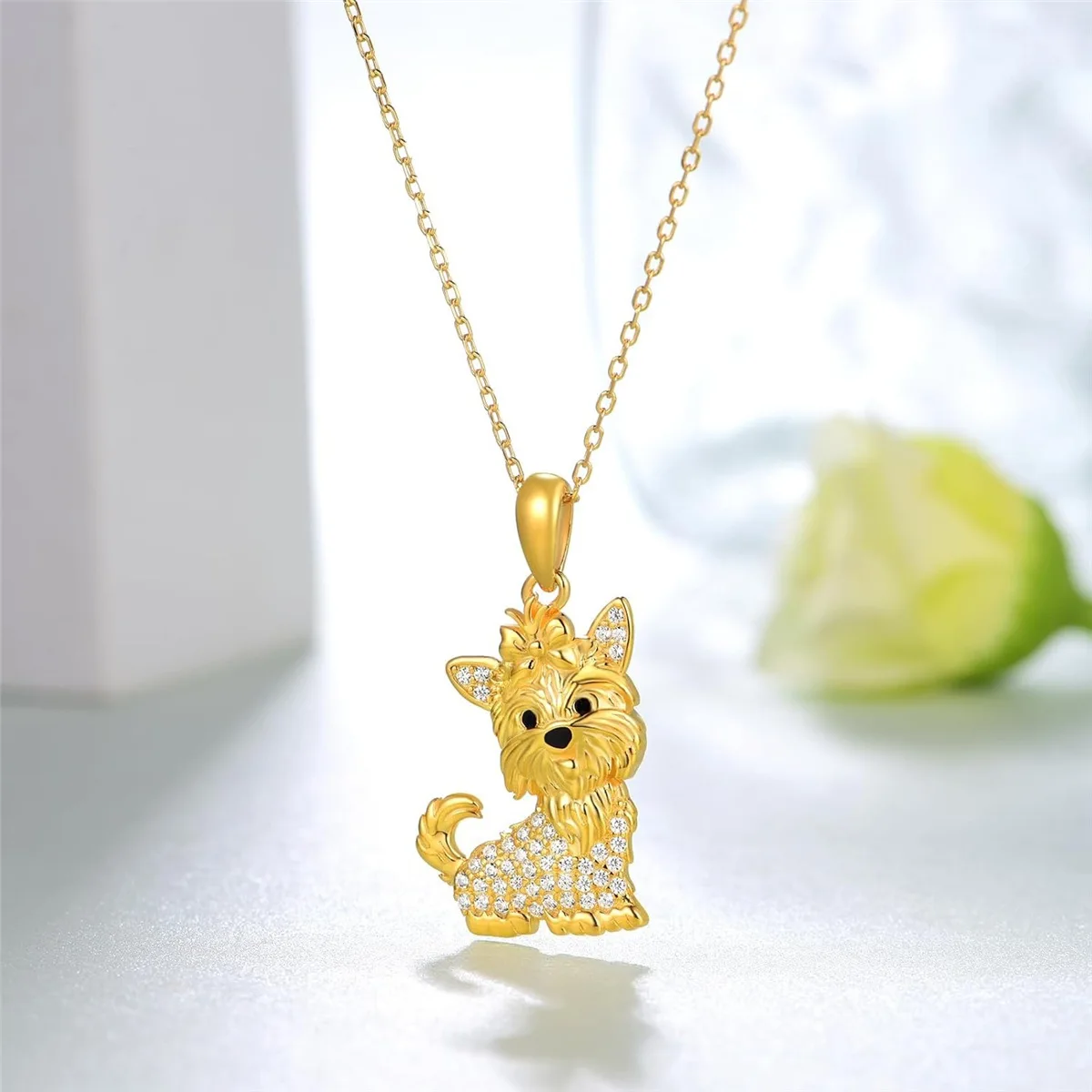 Exquisite and Cute Royal Yorkie Dog Pendant Necklace for Women Elegant Pet Puppy Jewelry Animal Accessories Dog Lovers Gift - Image 2
