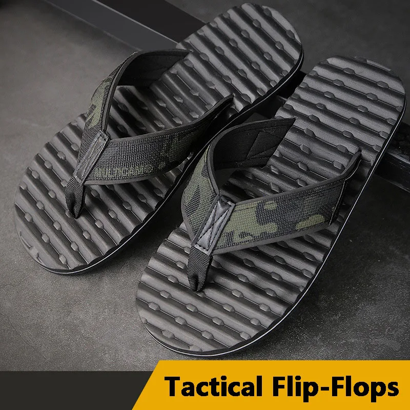 Tactical Style Flip-flops Lightweight Multi-layer Composite Technology Non-slip Sole Bending No Deformation Soft And Comfortable