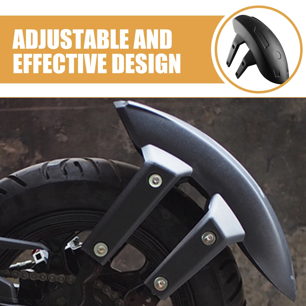 

Adjustable For Durable Pp Steel Back Universal Fit Splash Guard Black Rear Wheel Compatible With Plain Axle Bikes Motorcycle