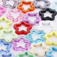 20pcs Acrylic Star Pendants Hollow Five-pointed Stars Charms for Necklace Bracelet Earring Keychain Diy Jewelry Making Supplies