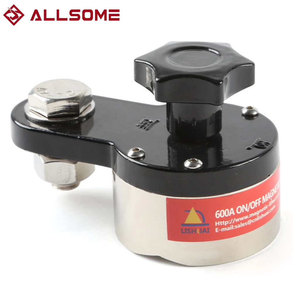 ALLSOME 200A/300A/600A Magnetic Welding Ground On/Off Soldering Grounding Clamp Iron Welding Machine Neodymium Magnet Connector